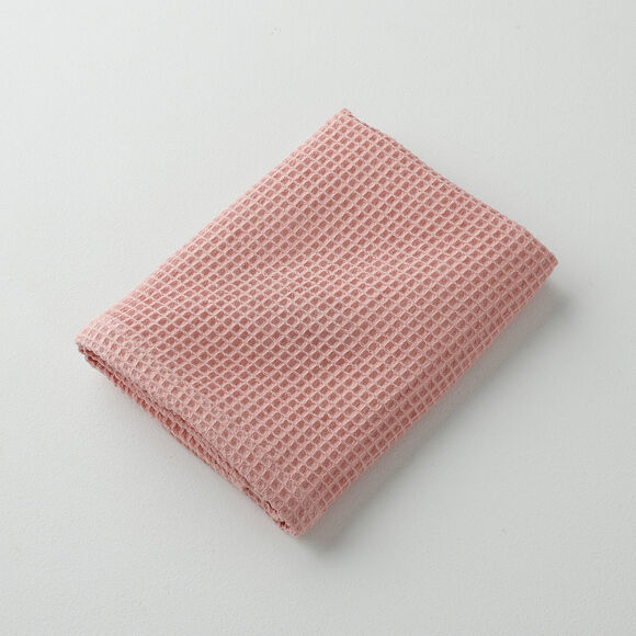 Serviette de bain nid d'abeille 320 g/m2 (rose poudré)