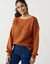 Pull col bateau &agrave; manches blousantes, maille anglaise (caramel)