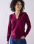 Pull col polo, laine d'agneau (bordeaux)