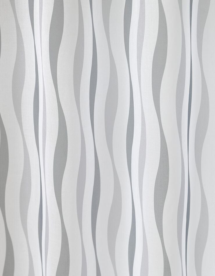 Rideau panneau imprimé ondulations (gris)