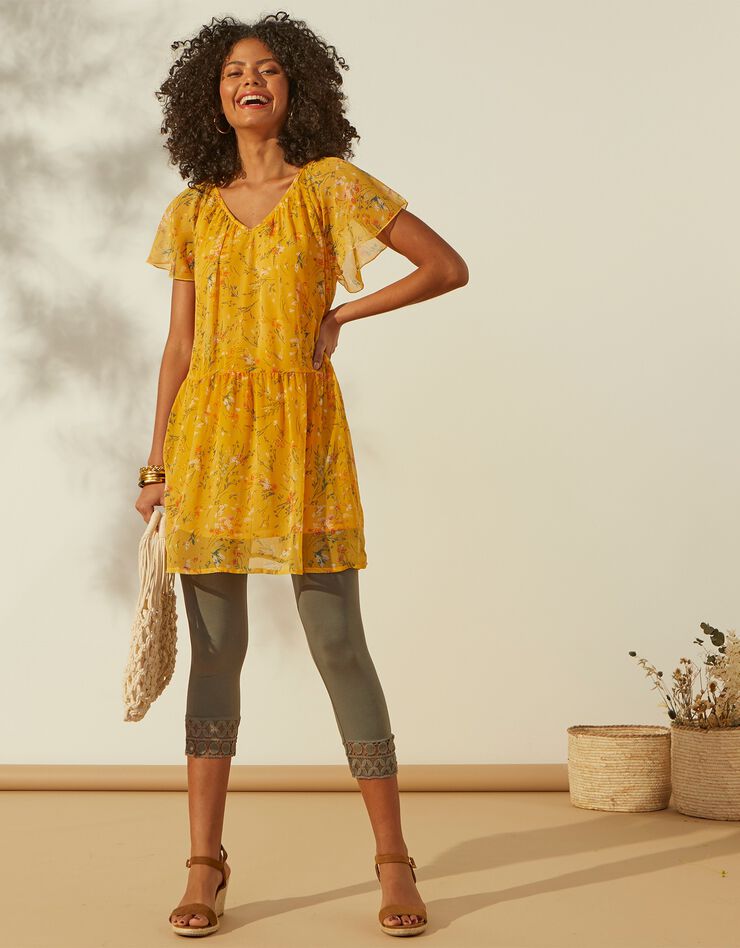 Legging 3/4 bas macramé (kaki) Legging 3/4 bas macramé (kaki)