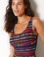 Maillot de bain 1 pi&egrave;ce drap&eacute; sculptant - imprim&eacute; br&eacute;silien (multicolore)