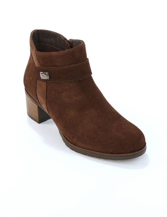 Boots en cuir &agrave; talon  (marron)