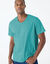 Tee-shirt col V manches courtes - lot de 3 (aqua + vert eau + marron)
