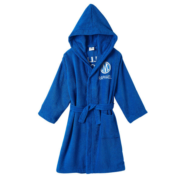 Peignoir enfant OM&reg;, &agrave; personnaliser (bleu)