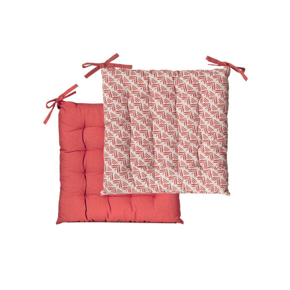 Galette de chaise r&eacute;versible - lot de 2 (terracotta)