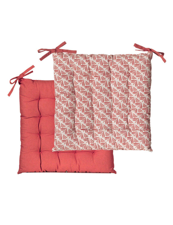 Galette de chaise r&eacute;versible - lot de 2 (terracotta)