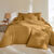 Linge de lit uni flanelle passepoil contrasté, collection "Intemporelle" (bronze)