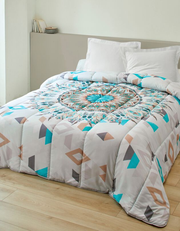 Couette microfibre imprimé Attrape-rêves 200g/m² (bleu)