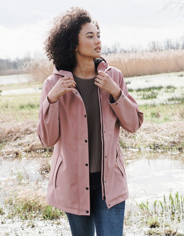 Ciré imperméable en polyester recyclé(**) (rose grisé)