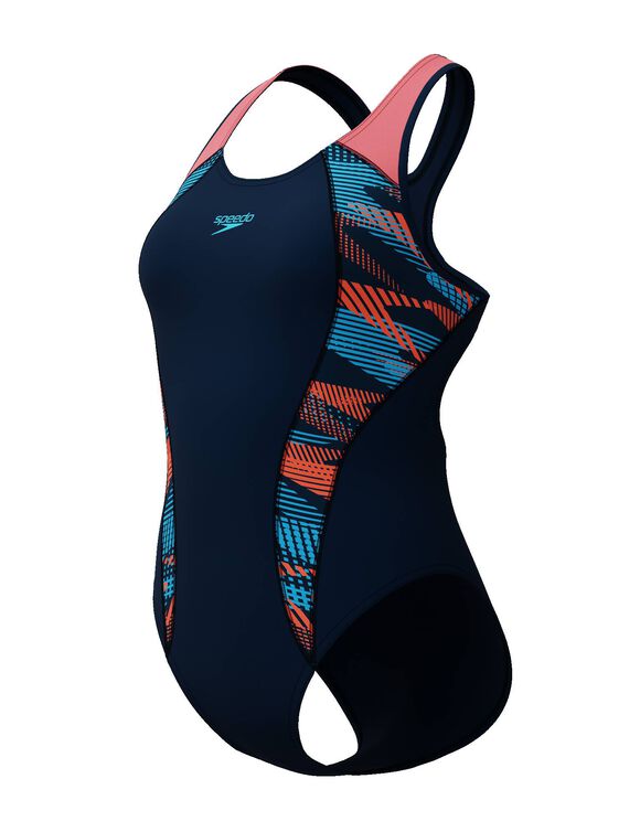 Maillot de bain 1 pièce Laneback (marine / corail)
