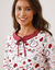 Pyjama femme imprim&eacute; "coeurs" (cerise)