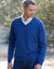 Pull uni col V (bleu)