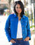 Veste boutonnée plis fantaisie (bleu grisé)