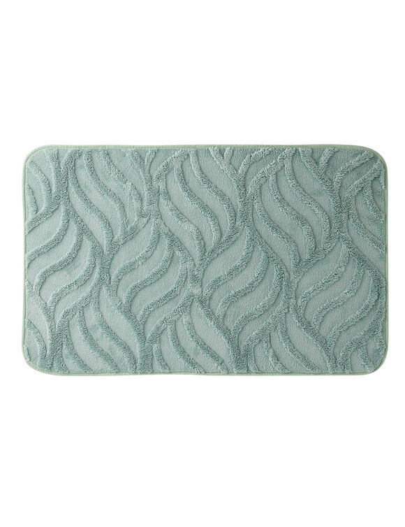 Tapis de bain reli&eacute;f&eacute; effet "flamme" (vert)