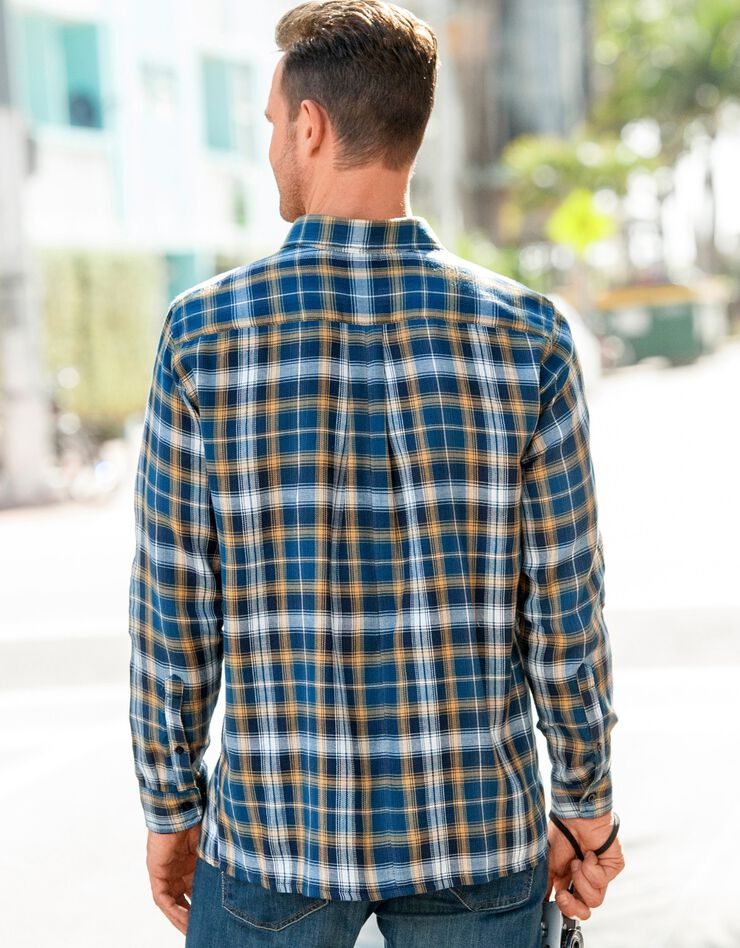 Chemise extra-longue carreaux flanelle (bleu) Chemise extra-longue carreaux flanelle (bleu)