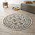 Tapis rond motifs perse (beige)