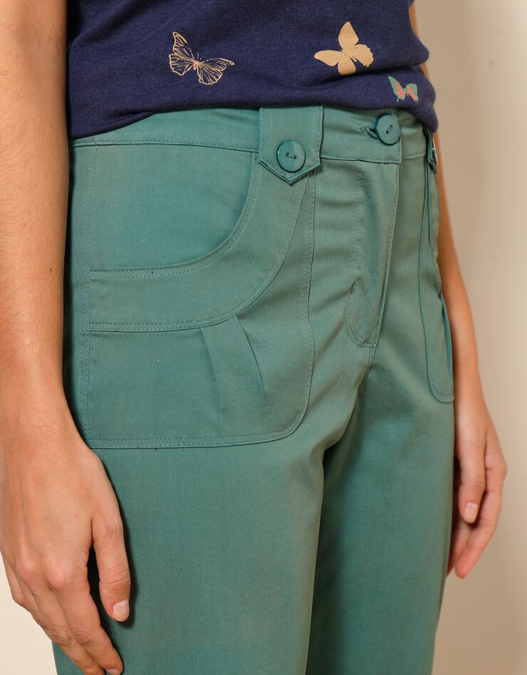 Pantacourt droit stretch (kaki foncé) Pantacourt droit stretch (kaki foncé)