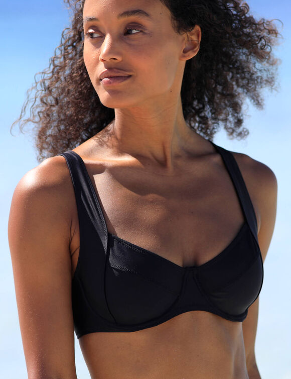 Haut de maillot de bain avec armatures Solaro - forme balconnet (noir)
