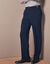 Pantalon ville ceinture ajustable par boucles - polyester  (marine)