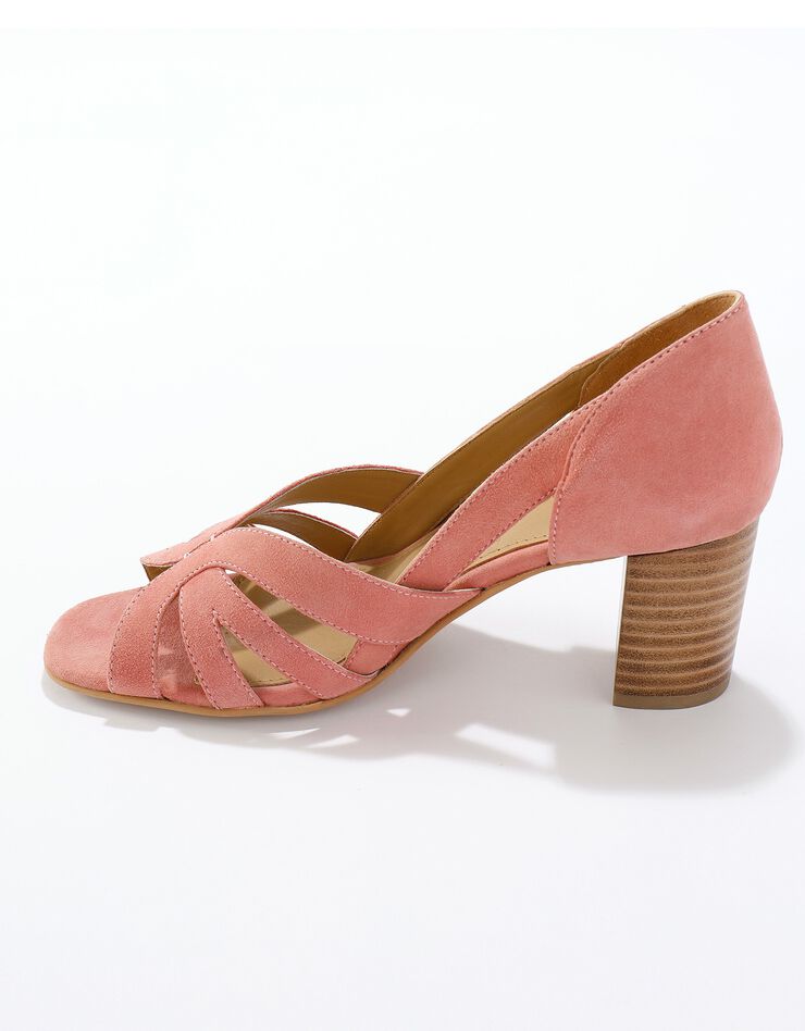 Sandales bout ouvert, cuir (corail) Sandales bout ouvert, cuir (corail)
