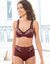Gainette microfibre tulle brodé Caminata (chocolat)