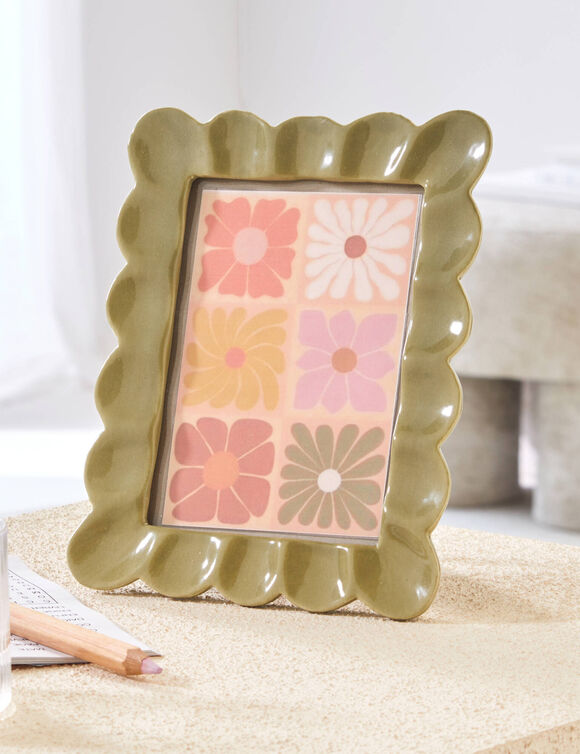 Cadre photo c&eacute;ramique rectangulaire vert  (vert)