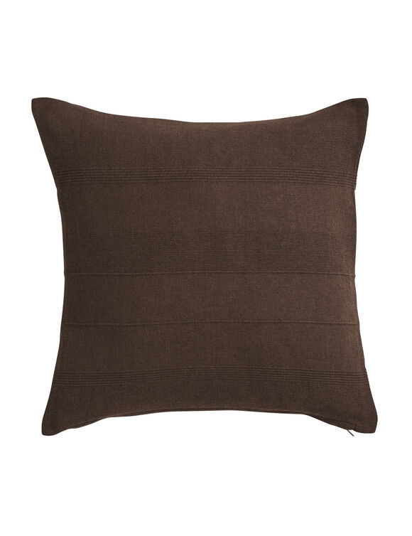 Housse coussin unie coton tissage artisanal - lot de 2 (chocolat)