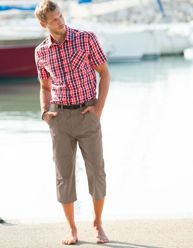 Pantacourt + ceinture assortie (beige foncé)