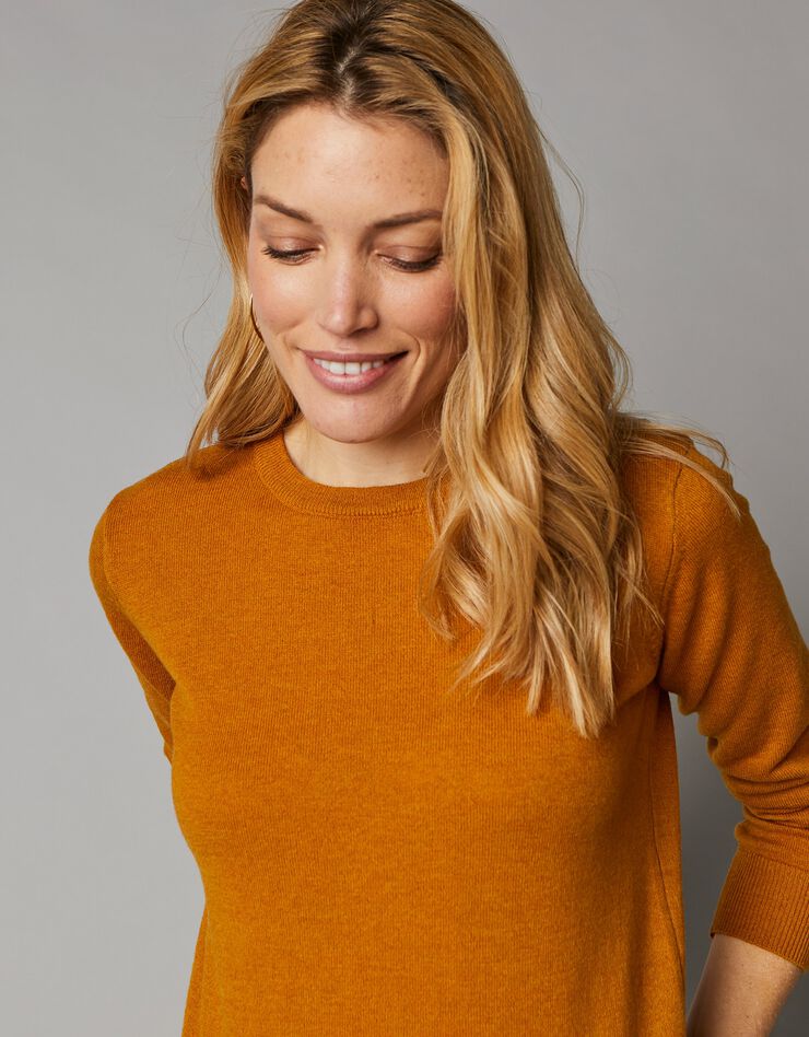 Pull col rond, laine d'agneau (ocre) Pull col rond, laine d'agneau (ocre)