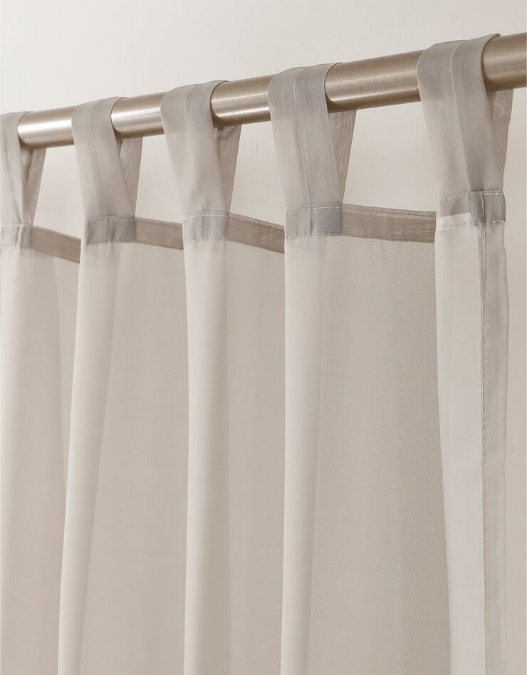Panneau voile uni finition pattes (gris perle)