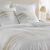 Parure de lit Margot rayures, coton et lin (blanc)