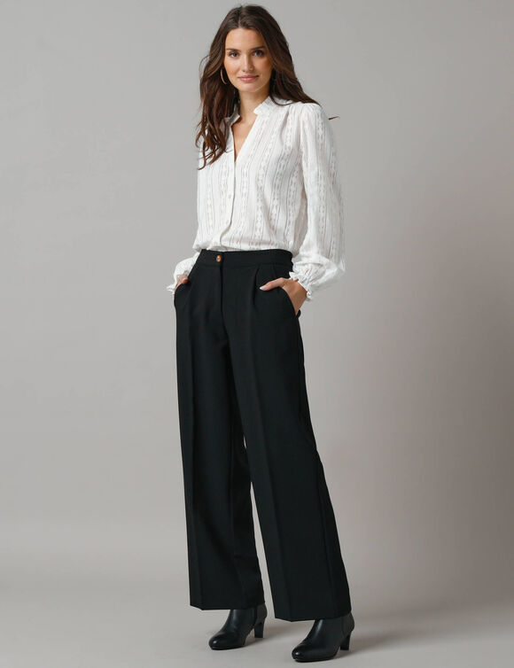 Pantalon large à pinces (noir)