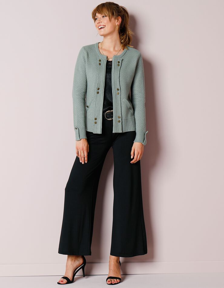 Pantalon large maille extensible (noir) Pantalon large maille extensible (noir)