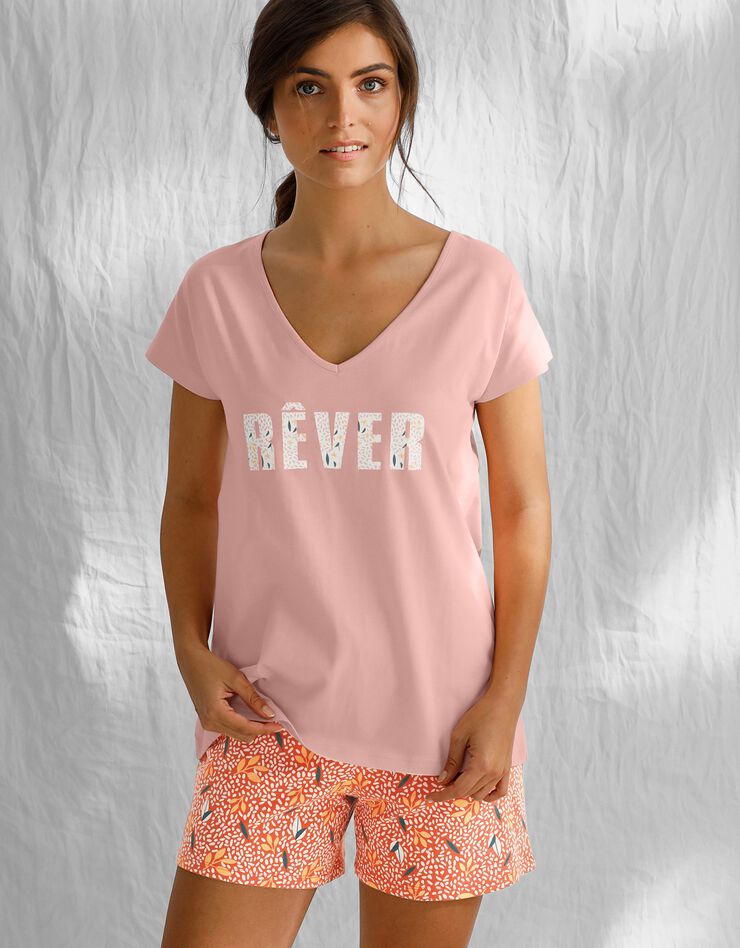 Short imprimé en coton biologique (terracotta) Short imprimé en coton biologique (terracotta)