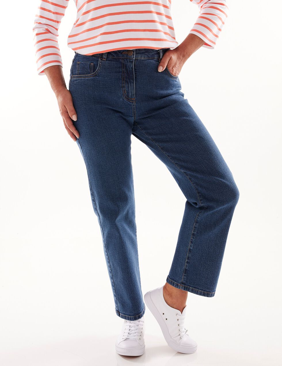 Jeans Slim Femme Vintage Années 90 - Orange Fluo Néon - Taille 34/36 - Neuf Avec étiquettes