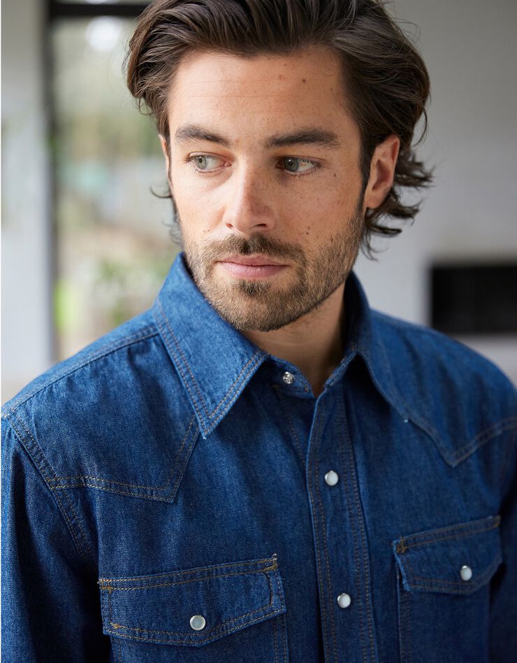 Chemise jean "western" (stone)