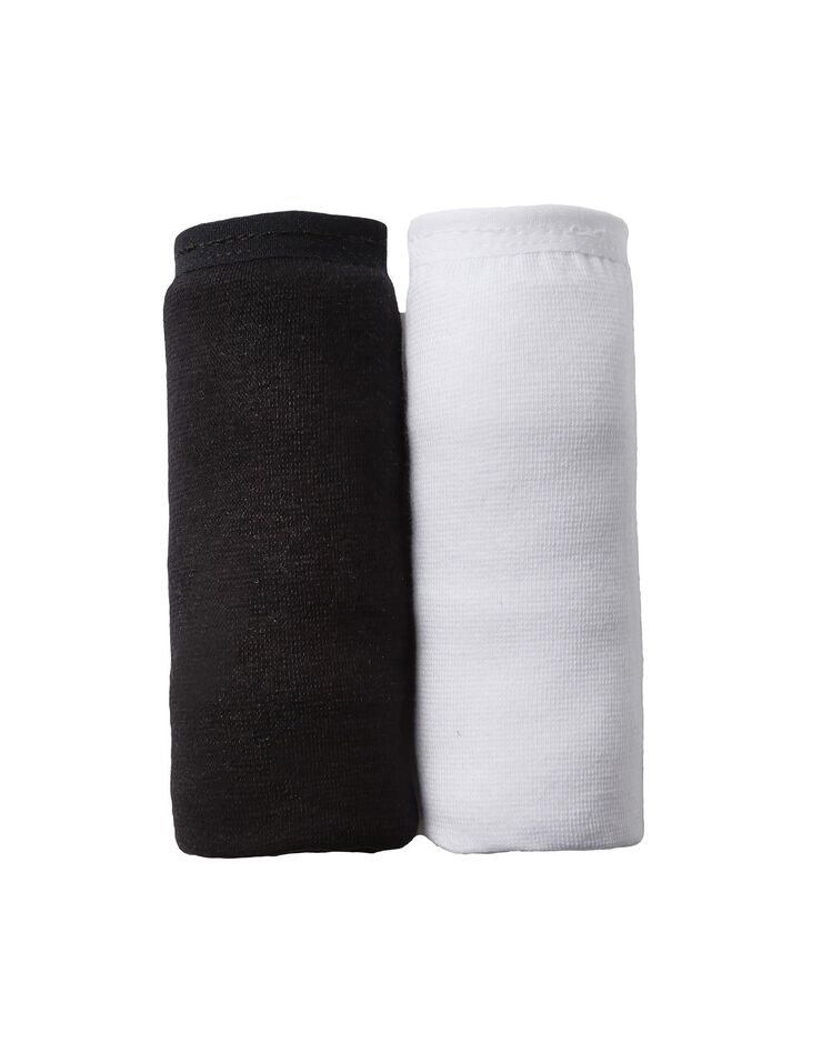 Culotte coton stretch forme midi ceinture basse - lot de 2 (blanc + noir)