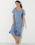 Chemise de nuit longue imprimé chat - lot de 2 (céladon / bleu)