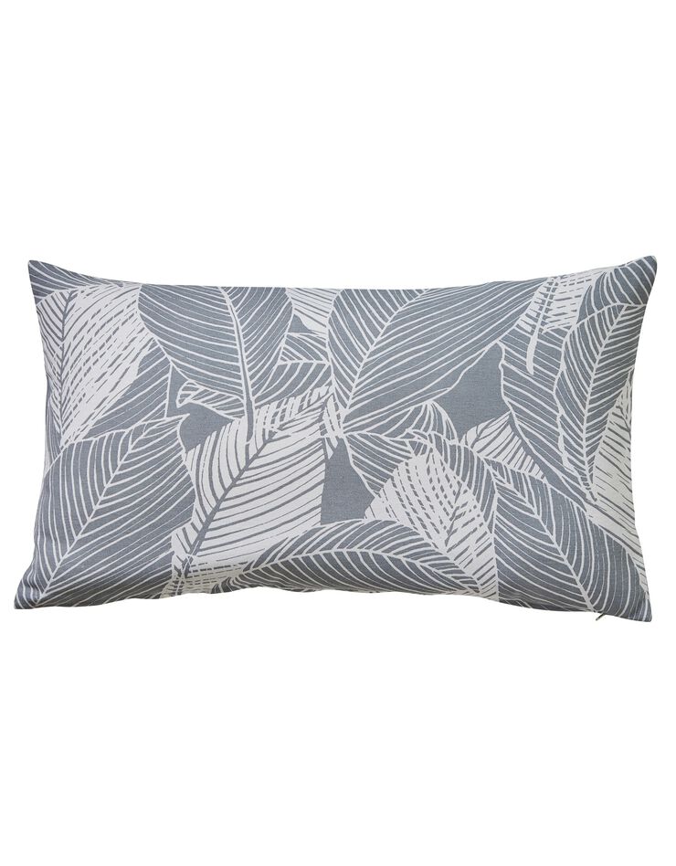 Housse de coussin carrée imprimé feuillage - lot de 2 (gris perle) Housse de coussin carrée imprimé feuillage - lot de 2 (gris perle)