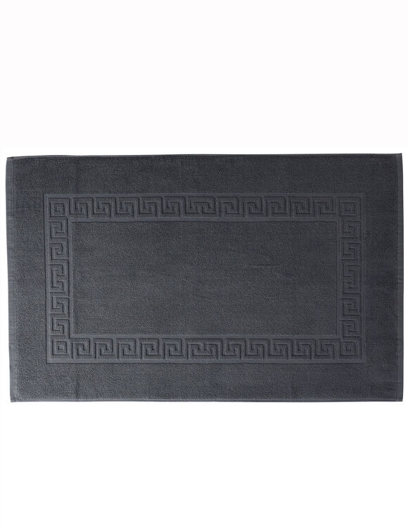 Tapis de bain éponge liteau motif frise grecque (anthracite)