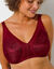 Soutien-gorge grand maintien maille brod&eacute;e - sans armatures (bordeaux)