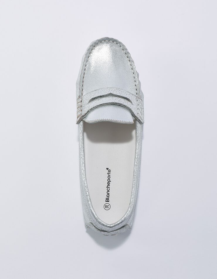 Mocassins en cuir lisse - argenté (argenté)