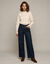 Blouse broderie anglaise col montant, d&eacute;tails macram&eacute;, coton (beige)