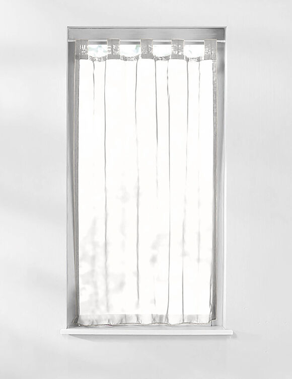 Vitrage droit voile uni finition pattes (ivoire)