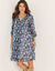 Robe à plis voile imprimé (noir / bleu)