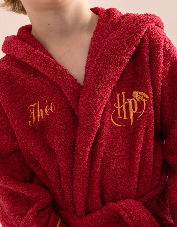 Peignoir enfant à capuche Harry Potter® personnalisable éponge coton - 380g/m2 (bordeaux)