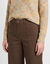 Pantalon large d&eacute;tails plis piqu&eacute;s, petite stature (chocolat)