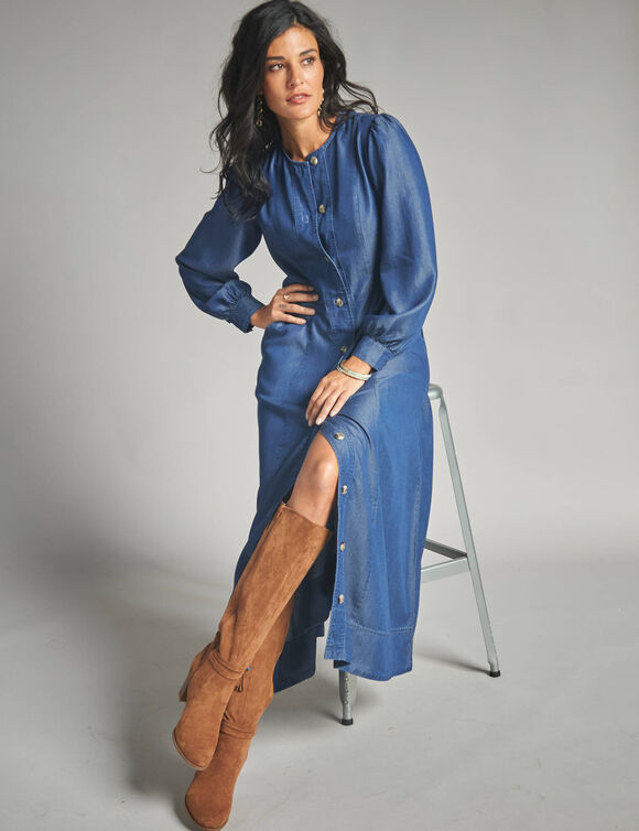 Robe longue boutonnée (stone)