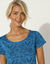 T-shirt fluide imprimé végétal (bleu pétrole)